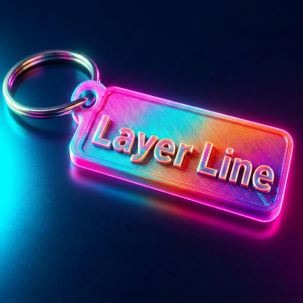 3D printed layer line keychain